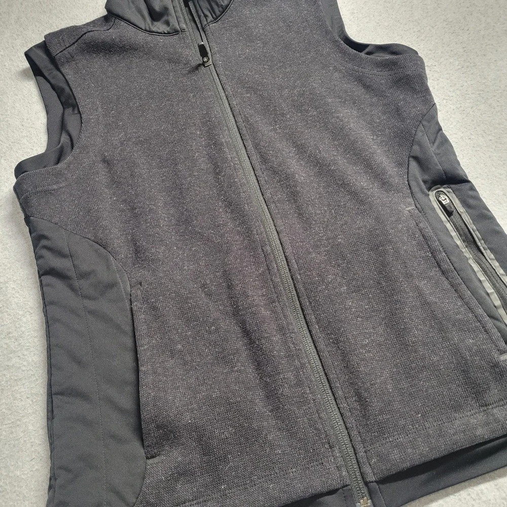 Nike Golf Tour Performance Womens Medium Black Knit Full Zip Vest Pickleball‎